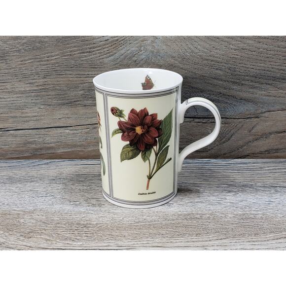 Botanica WREN Fine Bone China Coffee Tea Cup Mug England Dalhia Double Floral - Picture 1 of 8